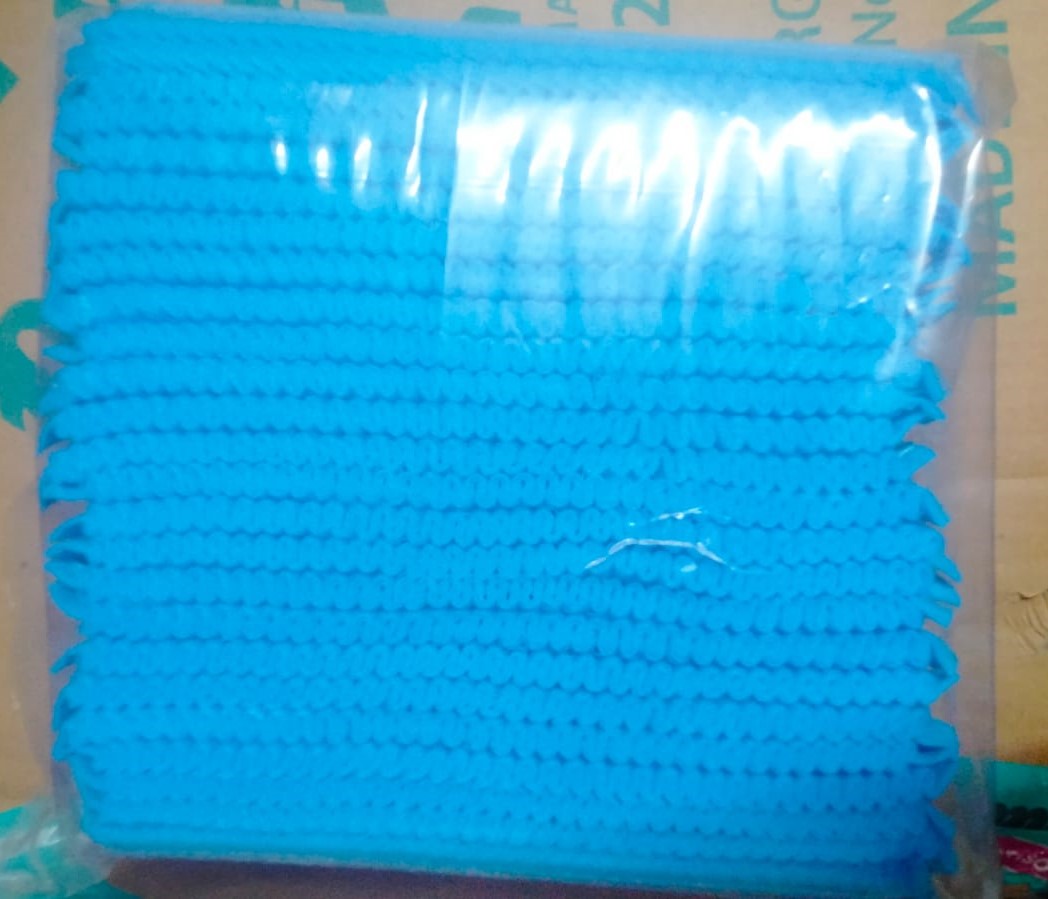 Picture of 100 Pcs Pack Disposable Surgical Head Cap, Mob Caps,Hair Net Cap,elastic Free Size,for Cosmetics, Beauty, Kitchen, Cooking, Home Industries, Hospital (Blue)