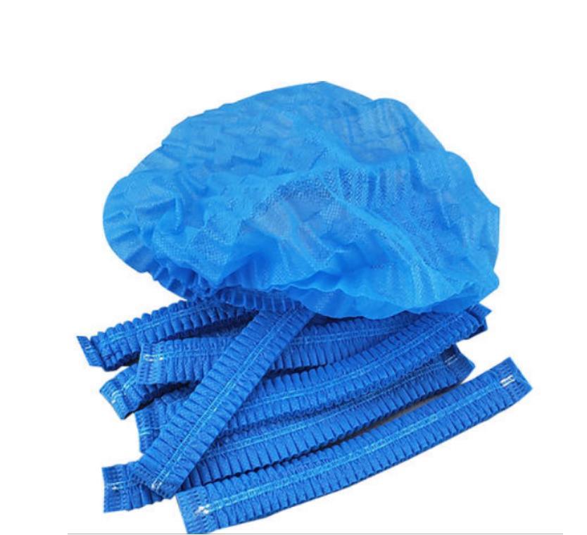 Picture of 100 Pcs Pack Disposable Surgical Head Cap, Mob Caps,Hair Net Cap,elastic Free Size,for Cosmetics, Beauty, Kitchen, Cooking, Home Industries, Hospital (Blue)