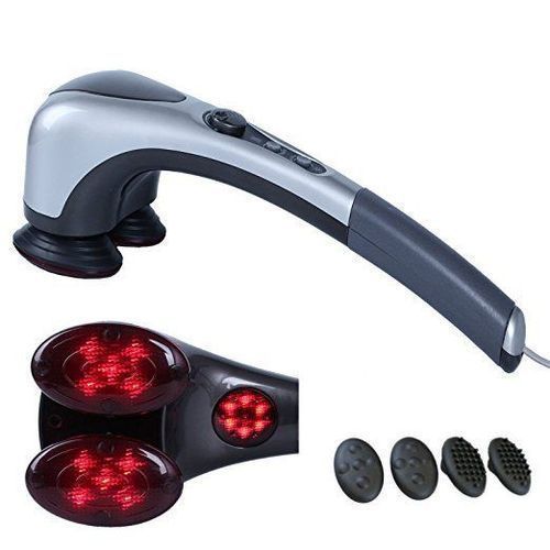 Picture of Double Head Electric Body Massager Variable Speed Infrared Hand Full Body Massage Hammer for Neck Shoulder Back Foot Pain