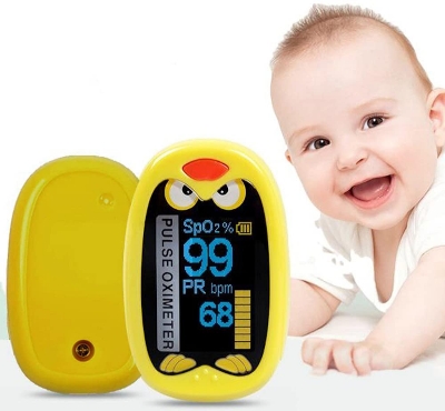 Picture of Baby Finger Pulse Oximeter Pediatric Oximeter SpO2 PR OLED Rechargeable