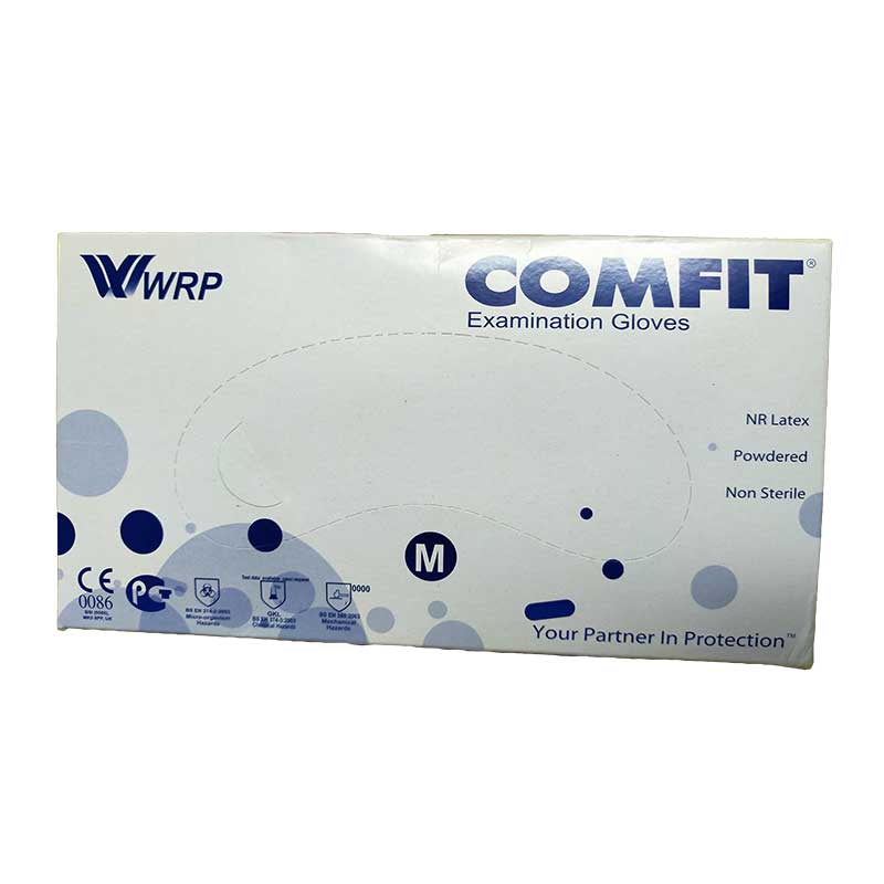 Picture of Comfit Examination  Hand Gloves Made in Malaysia,  100 Pcs Powdered (1box)