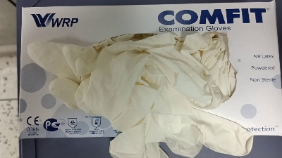 Picture of Comfit Examination  Hand Gloves Made in Malaysia,  100 Pcs Powdered (1box)