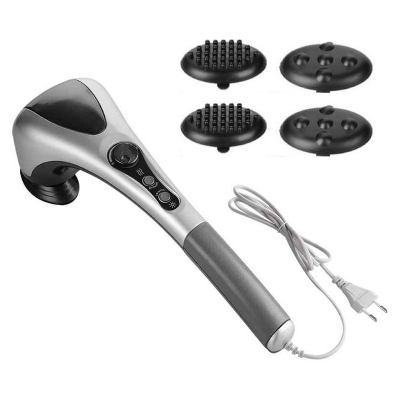 Picture of Double Head Electric Body Massager Variable Speed Infrared Hand Full Body Massage Hammer for Neck Shoulder Back Foot Pain Double Head Electric Body Massager Variable Speed Infrared Hand Full Body Massage Hammer for Neck Shoulder Back Foot Pain