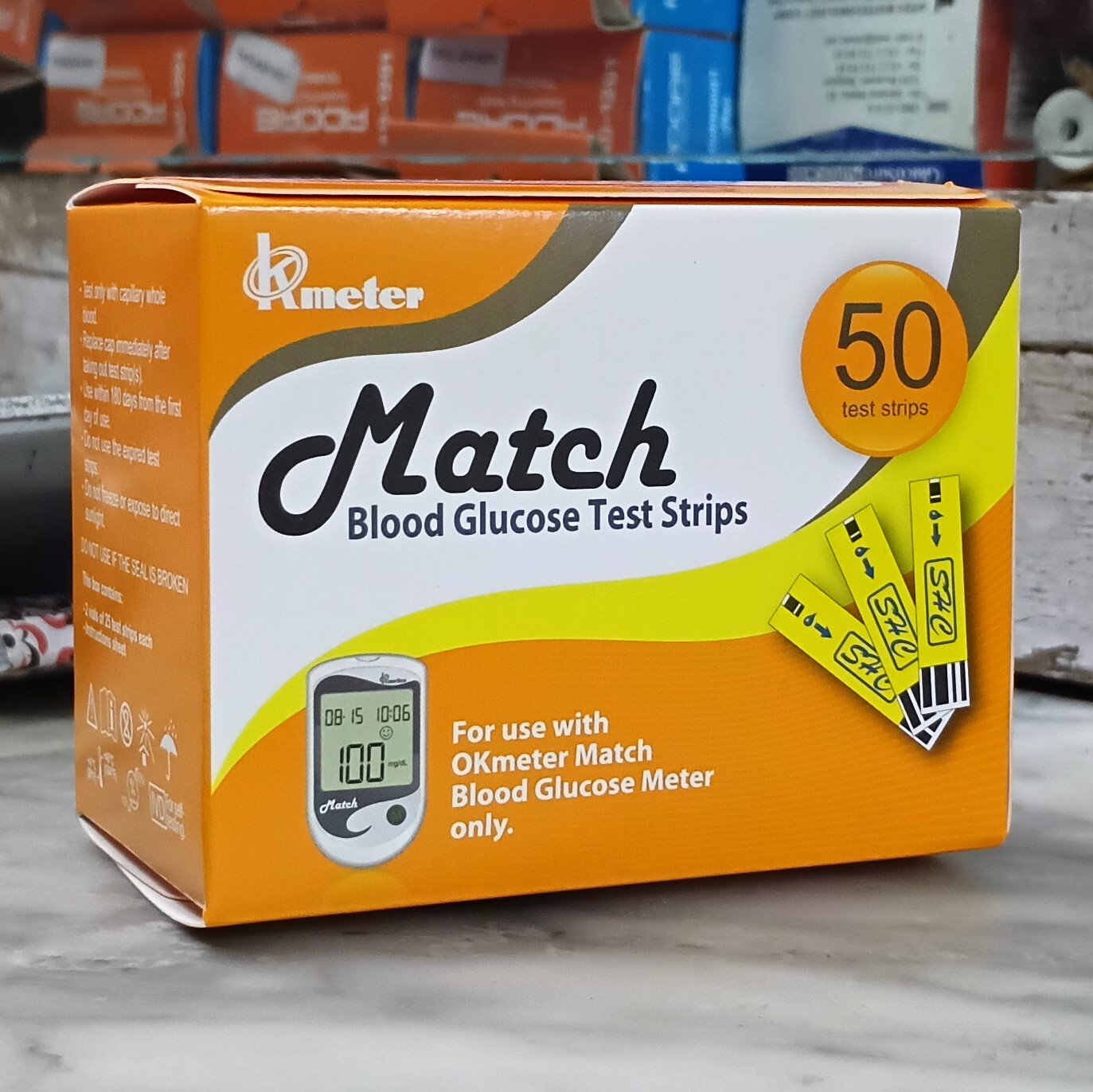Picture of Match Blood Glucose Test Strips 25×2=50pcs