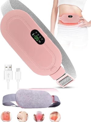 Picture of Portable Electric Menstrual Heating Pad Smart Warm Palace Belt Belly Vibration Massager Period Pain Relief Waist Cramps Device