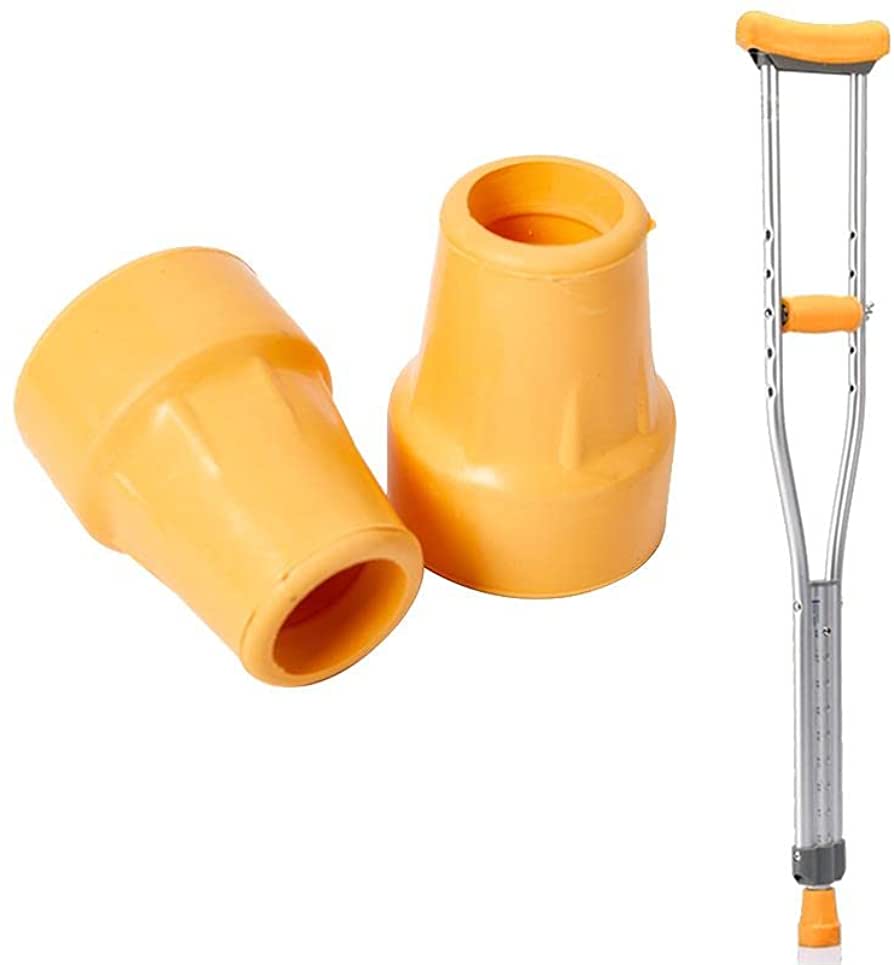 Picture of 2pcs Non-slip Rubber Walking Crutch Stick Tips (2.2cm) Shock Absorb Walker Tips, Chair Leg