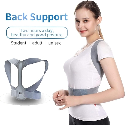 Picture of Back Support Posture Corrector Clavicle Spine Shoulder Support Belt Back Pain Relief Posture Correction, Improves Humpback, Clavicle Support Student/Adults/Unisex brbr,Posture Corrector Comfortable