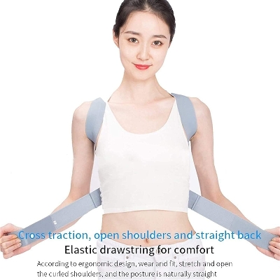 Picture of Back Support Posture Corrector Clavicle Spine Shoulder Support Belt Back Pain Relief Posture Correction, Improves Humpback, Clavicle Support Student/Adults/Unisex brbr,Posture Corrector Comfortable