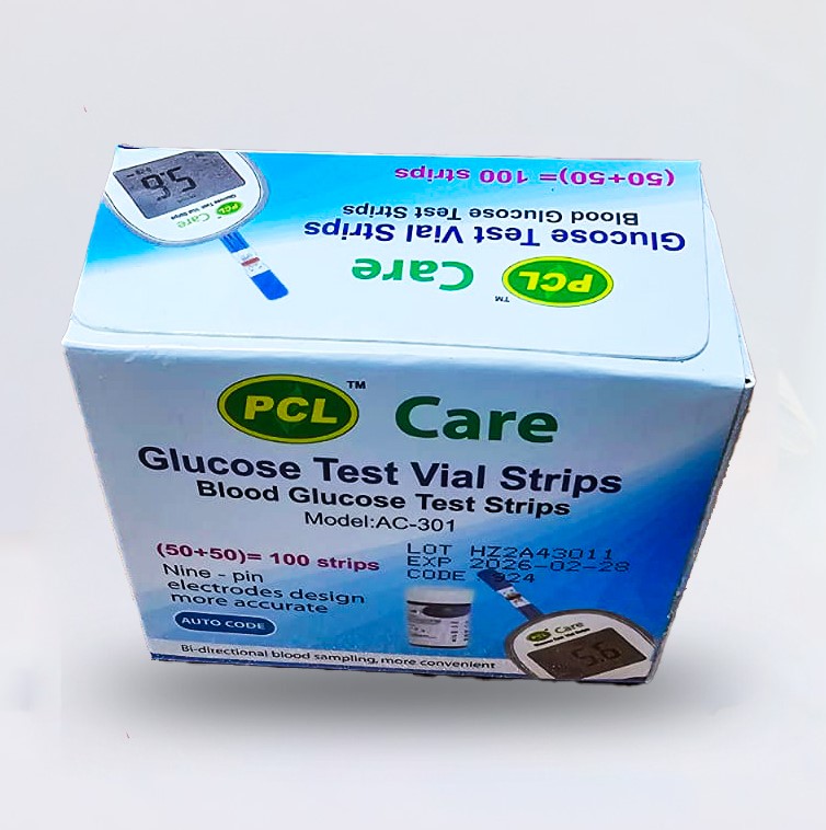 Picture of PCL Care Glucose Meter strips-50x50=100pcs, 1box