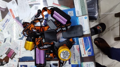 Picture of Rechargeable Led Headlight Dual Light Zoom Headlamp for using in OT Cycling BK Riding and Fishing