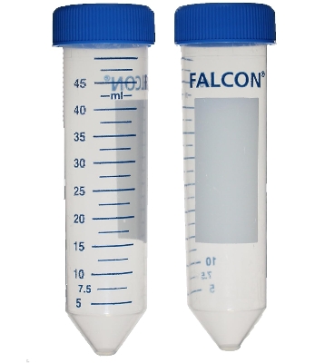 Picture of 50 mL Falcon Centrifuge Tubes, Polypropylene, Origin: China Pack of 25, 1pkt