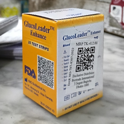 Picture of Gluco Leader Enhance Blood Glucose Test (Blue) - 25 pcs strips