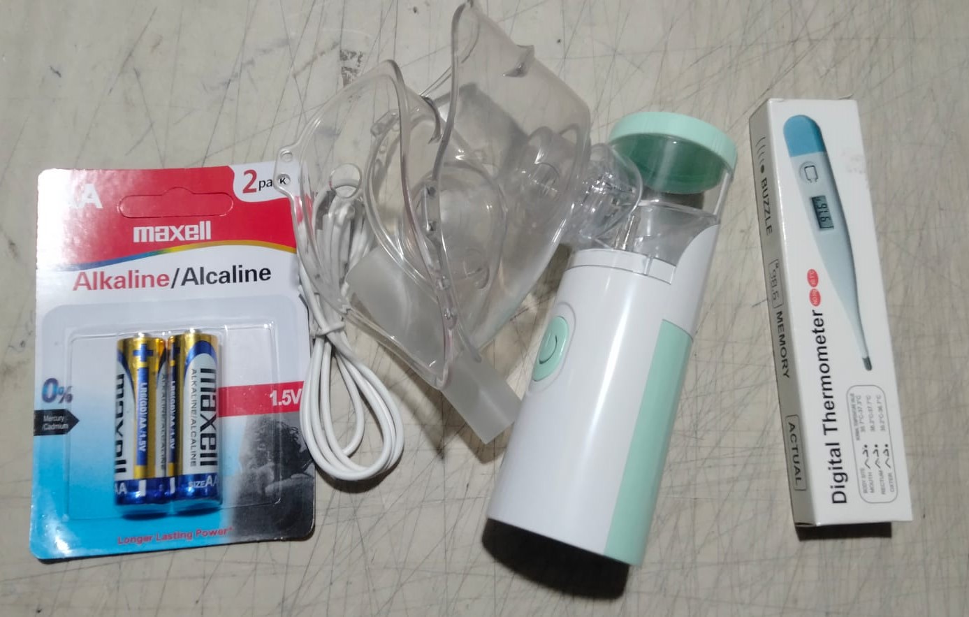 Picture of Protable Mesh nebulizer-303, Digital therometer, Accu test Elite Gluco meter For  Combo pack 4item