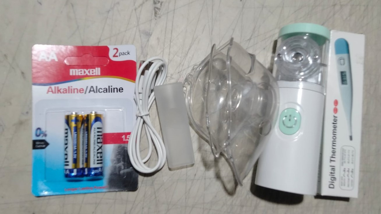 Picture of Protable Mesh nebulizer-303, Digital therometer, Accu test Elite Gluco meter For  Combo pack 4item