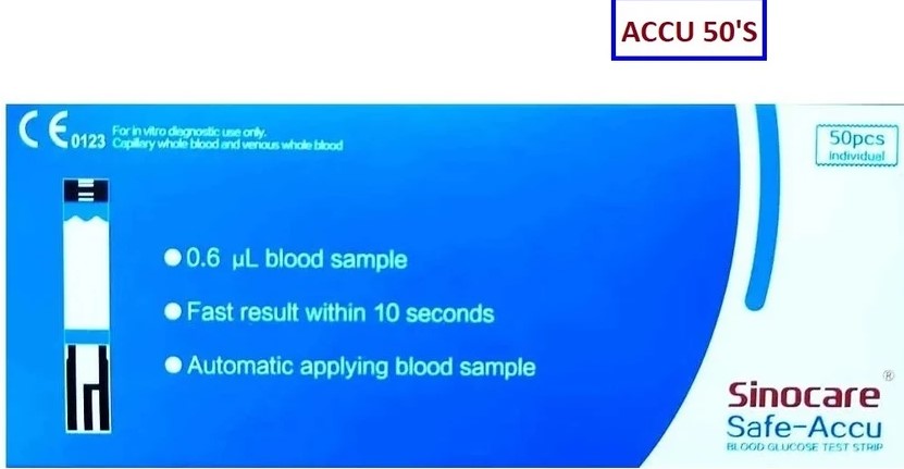 Picture of Sinocare Safe-Accu Test Strip Foyel pk 50pcs
