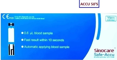 Picture of Sinocare Safe-Accu Test Strip Foyel pk 50pcs