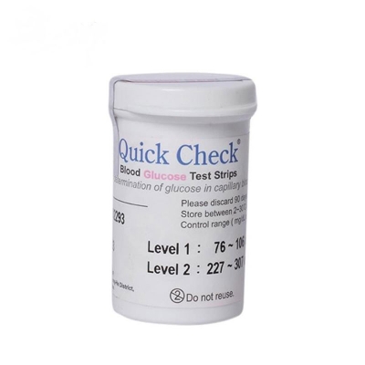 Picture of Quick Check Blood Glucose Monitor Test Strips/Diabetics Machine Test Strips/Glucometer Strip - 25 pcs