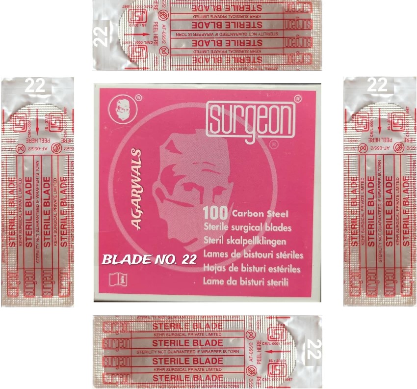 Picture of Surgeon Surgical Blades  india– 100pcs Blades 1Box