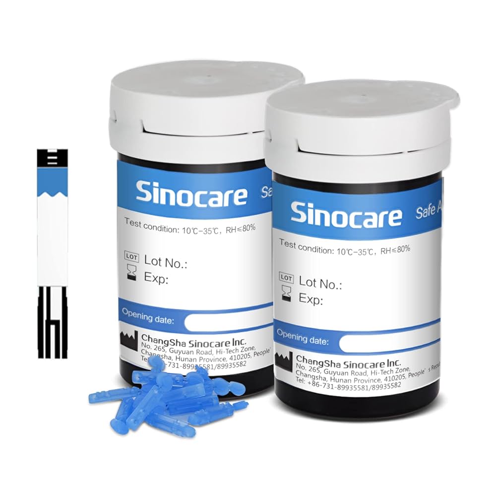 Picture of Sinocare Safe-Accu Blood Glucose Test Strip (2x25) 50pcs 1box Glucometer Strips