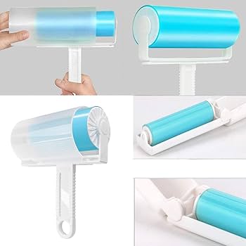 Picture of Sticky Travel Lint Roller 5 Pack, Reusable Washable Lint Roller Portable Compact Pet Hair Remover Cleaner with Cover for Clothes, Pet Hairs, Carseats, Include