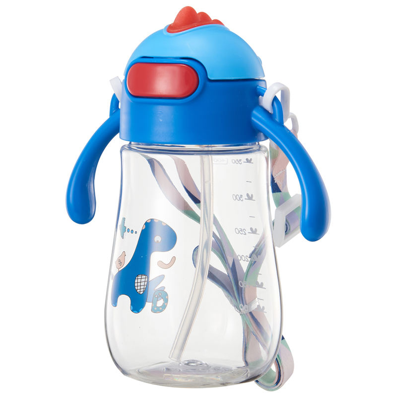 Picture of Elegant Cartoon-Design Anti-Fall Plastic Straw Water Cup with Handle Portable for Primary School Kindergarten for Outdoor Tours