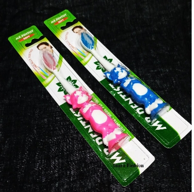 Picture of Mr. Dentist Soft Tooth Brush for Baby Kid -2 Piece Tom Carton Doll Shape Multicolor