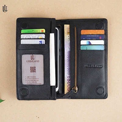 Picture of Kane Double Pocket Long Wallet – Black