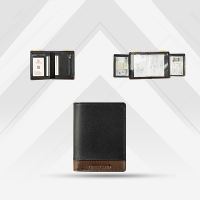 Picture of Tucker Hybrid Wallet (License Card Holder + Moneybag) – Black