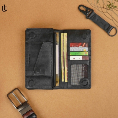 Picture of Urbaland Jarvi single mobile pocket Original Leather Long Wallet – Jarvi Long Wallet - Black