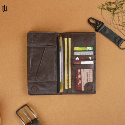 Picture of Urbaland Jarvi single mobile pocket Original Leather Long Wallet – Jarvi Long Wallet - chocolate