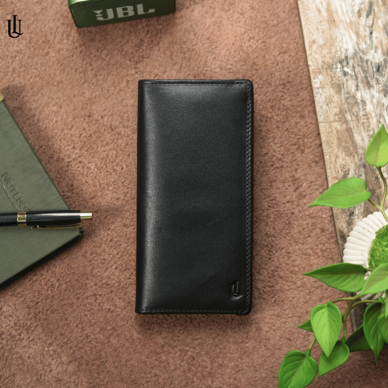 Picture of Urbaland walt single mobile pocket Original Leather Long Wallet – walt Long Wallet - Black