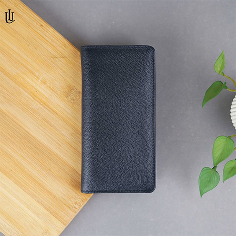 Picture of Urbaland Wane Double Original Leather Long Wallet – Navy blue