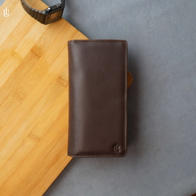 Picture of Urbaland Wane Double Original Leather Long Wallet – Wane Long Wallet - Chocolate