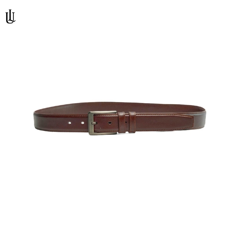Picture of Marc Casual Leather Belt Plain Chocolate Square Chocolate