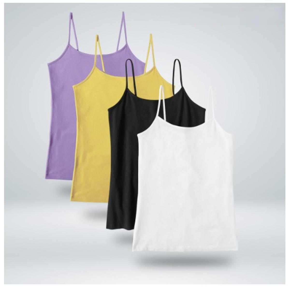 Picture of Womens Round Neck Camisole Tank Top-Breathable Cotton Stretch Spaghetti Strap Top for Ladies From INARA FASHION