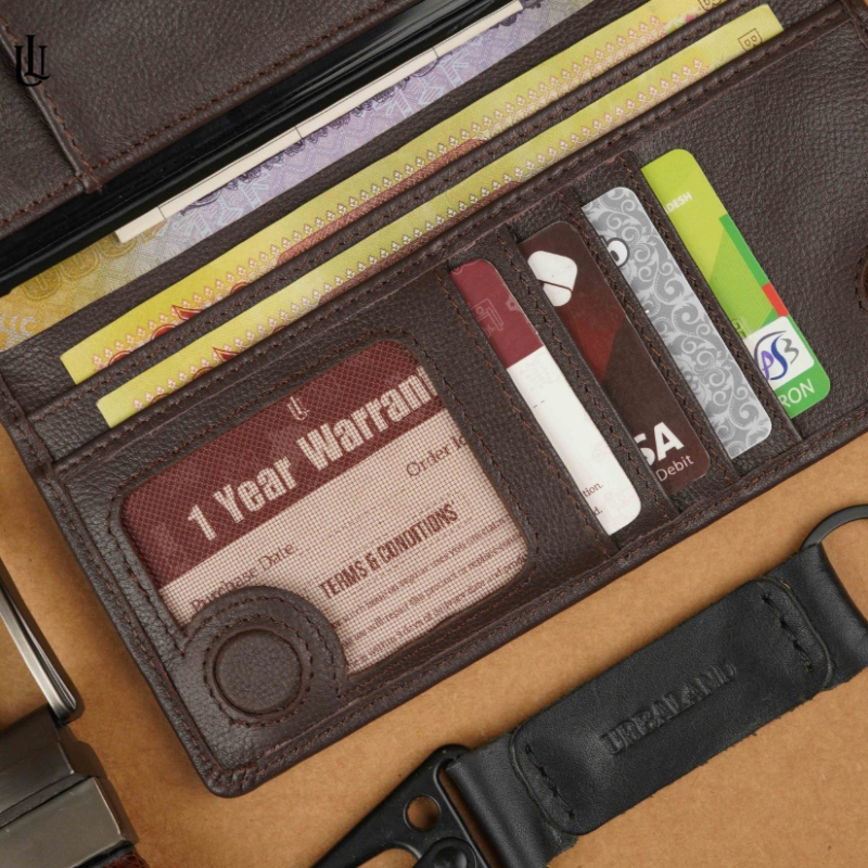 Picture of Urbaland Jarvi single mobile pocket Original Leather Long Wallet – Jarvi Long Wallet - chocolate