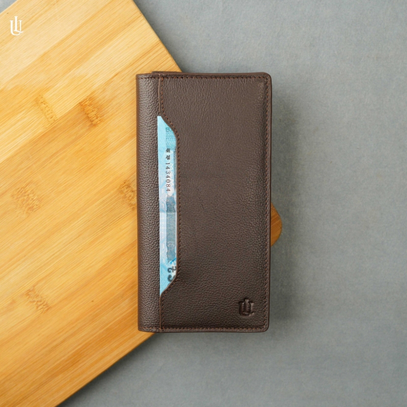 Picture of Urbaland Jason Double Original Leather Long Wallet – Jason Long Wallet - Chocolate