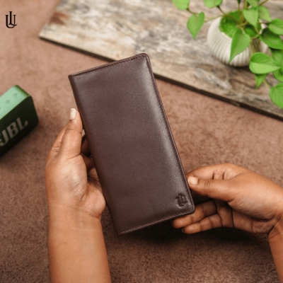 Picture of Urbaland walt single mobile pocket Original Leather Long Wallet – walt Long Wallet - chocolate
