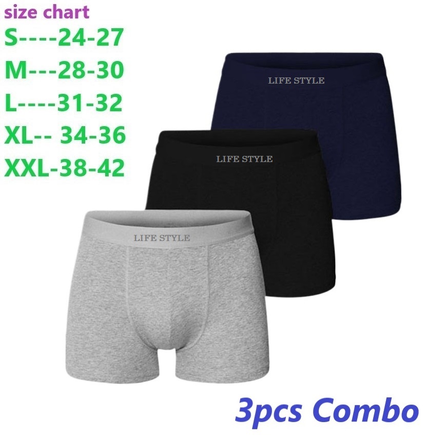 Picture of Pack of 3 Piece Cotton Boxer Underwear for Men
