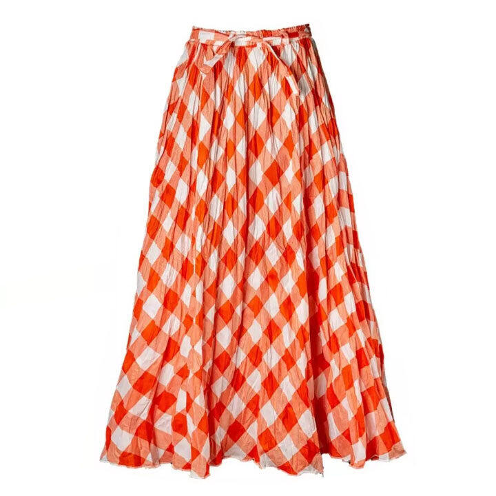 Picture of Multicolor Stylish And Fashionable Long Cotton Chack Skirt For Women