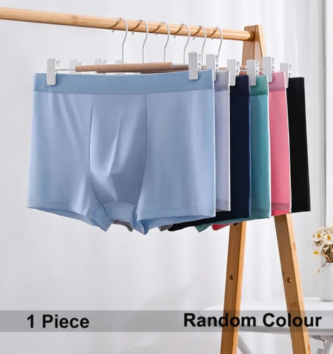 Picture of 1 Piece Imported Premium Antibacterial Ice Silk Comfortable Boxer Brief Trunk Underwear for Men -Random Color
