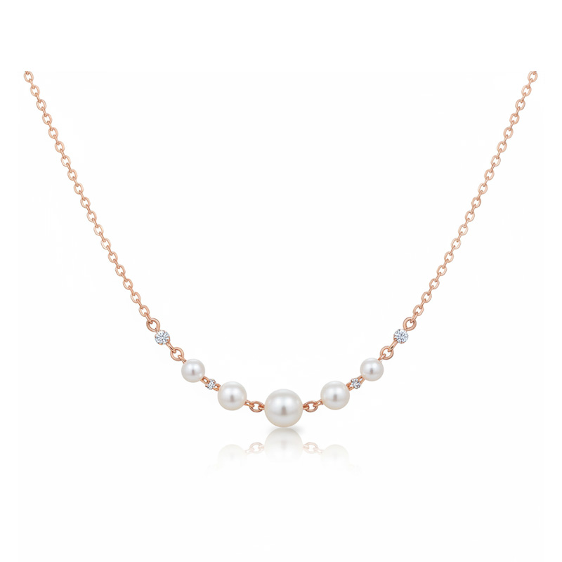 Picture of Lucky 7 Pearl Necklace Women White Pearls Collarbone Necklaces Choker Silver Color Pendant Female Fashion Jewelry As Best