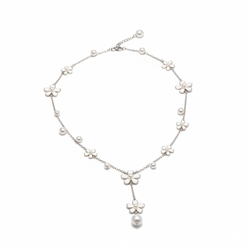 Picture of 2021 New Flower Tassel Long Necklace Temperament Women Pendant Dress Accessories Sweater Necklace Korean Jewelry - Necklace