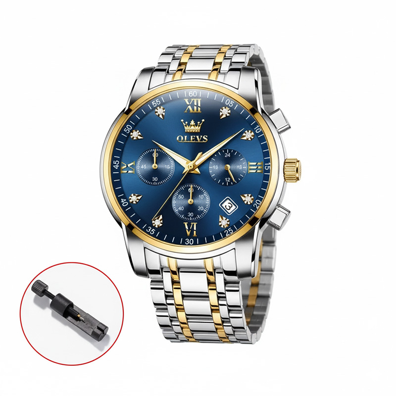 Picture of Olevs 2858 European and American Fashion Waterproof Men's Quartz Watch - Premium Design Timepiece - Exudes Elegance and Reliability