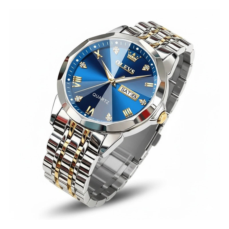 Picture of Olevs 9931 new luxury fashion stainless steel imported quartz movement wrist-watch for men