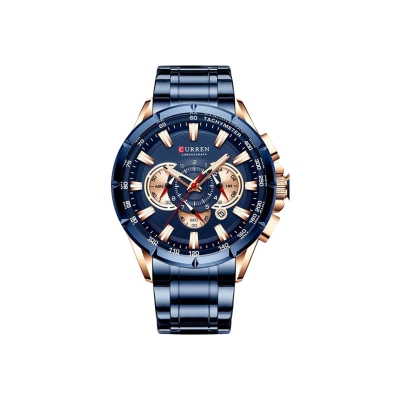 Picture of Curren 8363 Silver Black Wrist Watch Men Waterproof Chronograph Stainless Steel Male Clock Man Sport Watches