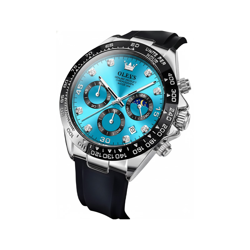 Picture of Olevs 2875 New Chronograph Silicone Watch for Men