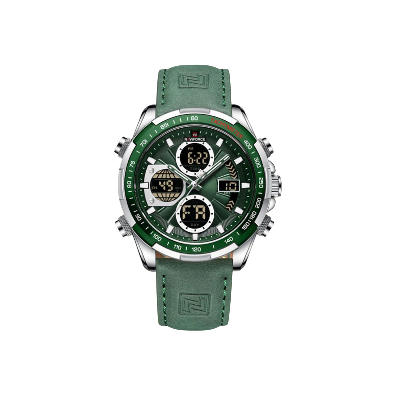 Picture of Naviforce 9197 Top Brand Luxury Pu Leather Casual Military Sport Man Wristwach Dual Time Watch - Watch For Men
