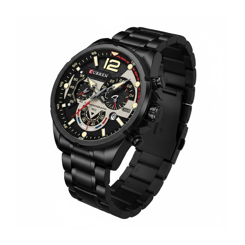 Picture of CURREN 8395 new design quartz watch vive 316L stainless steel Strap 3 dials date display big casual wrist watch Roal Blue