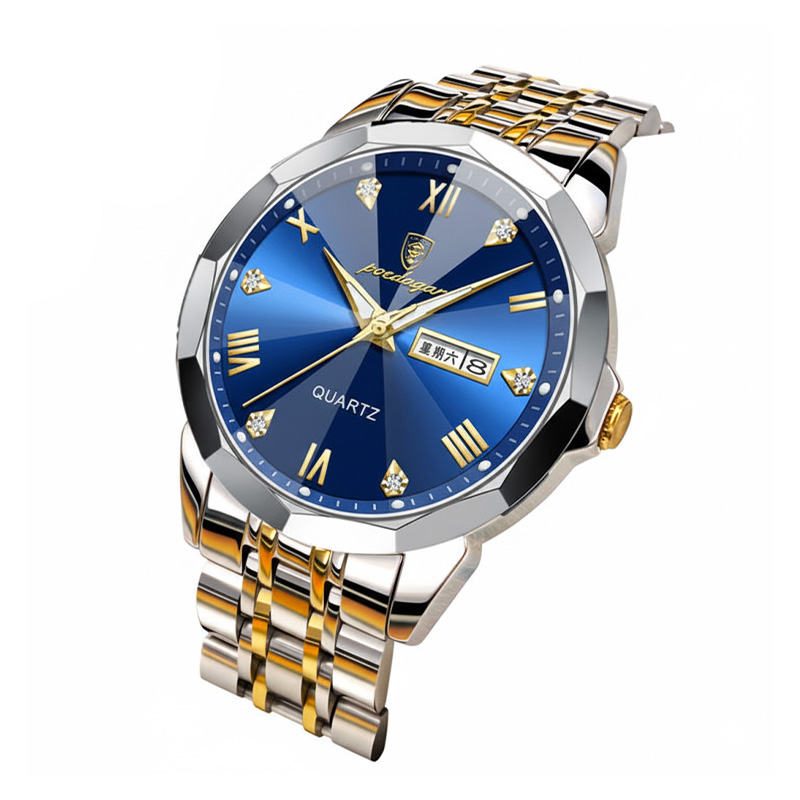 Picture of Poedagar 810 Diamond cart Stainless Steel Luminous Quartz Men watch